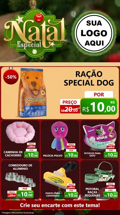 Modelo de Rede Social para Stories com o tema Natal Especial para Pet Shop