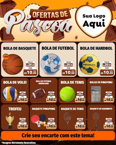 Modelo de Rede Social para Feed Instagram com o tema Ofertas de Páscoa para Artigos Esportivos