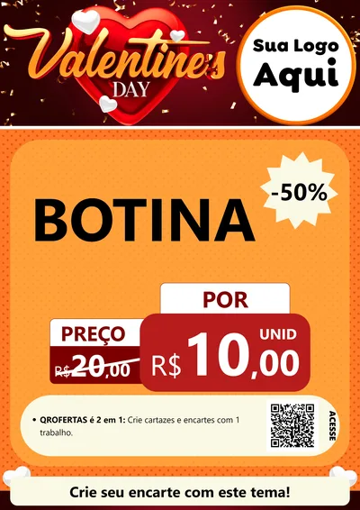 Modelo de Cartaz para Cartaz A4 Vertical com o tema Valentine's Day para Agropecuária