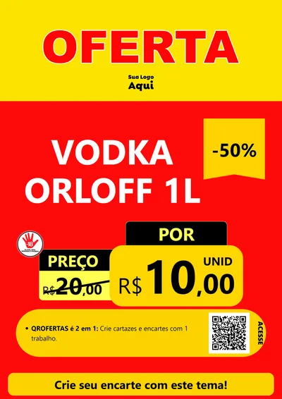 Modelo de Cartaz para Cartaz A4 Vertical com o tema OFERTA - Vermelho Cartaz para Distribuidora de bebidas