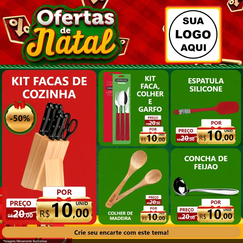 Modelo de Rede Social para Feed Facebook com o tema Ofertas de Natal para Utilidades Domésticas