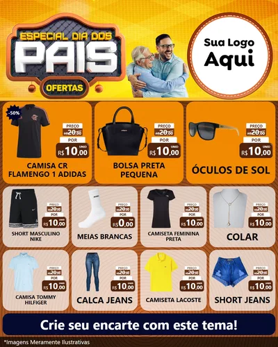 Modelo de Rede Social para Feed Instagram com o tema Especial Dia dos Pais para Roupas e acessórios