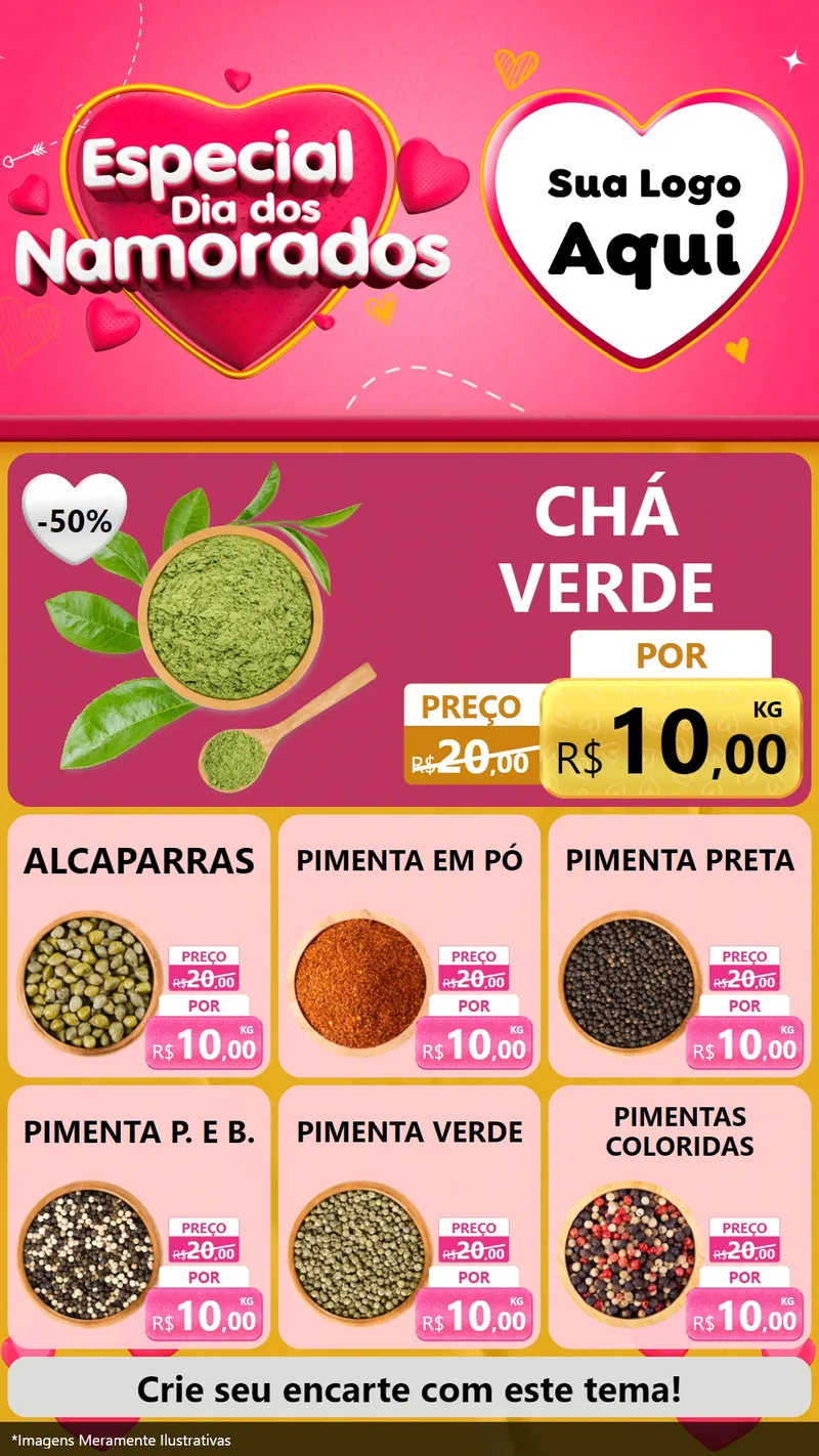 Modelo de Rede Social para Stories com o tema Especial Dia dos Namorados para Produtos Naturais