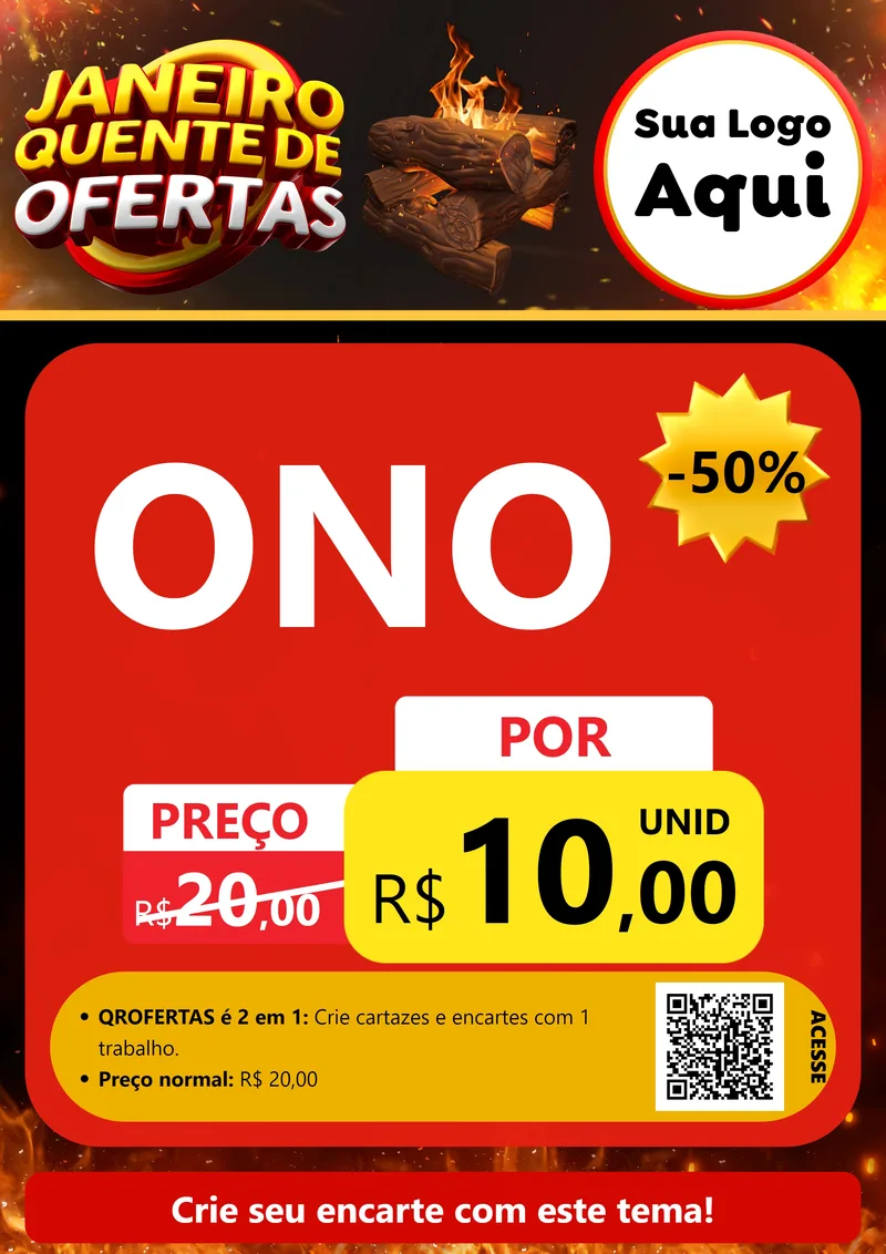 Modelo de Cartaz para Cartaz A4 Vertical com o tema Janeiro Quente de Ofertas para Óticas