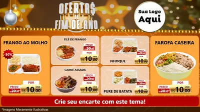 Modelo de TV para TV Horizontal com o tema Ofertas de Fim de Ano para Restaurante