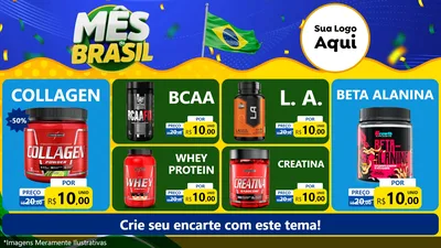 Modelo de TV para TV Horizontal com o tema Mês do Brasil para Suplementos alimentares