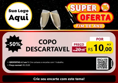 Modelo de Cartaz para Cartaz A4 Horizontal com o tema Super Oferta Fim de Ano para Embalagens
