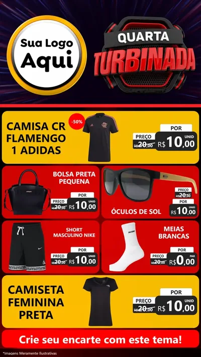Modelo de TV para TV Vertical com o tema Quarta Turbinada para Roupas e acessórios