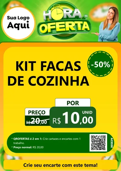 Modelo de Cartaz para Cartaz A4 Vertical com o tema Hora da Oferta para Utilidades Domésticas