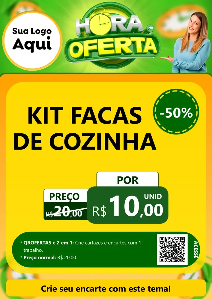 Modelo de Cartaz para Cartaz A4 Vertical com o tema Hora da Oferta para Utilidades Domésticas