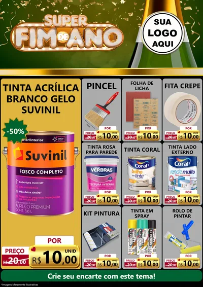 Modelo de Encarte para Encarte A4 Vertical com o tema Super Fim de Ano para Tintas e Ferramentas