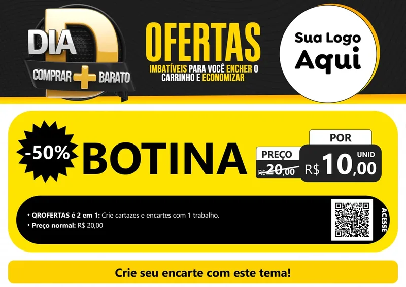 Modelo de Cartaz para Cartaz A4 Horizontal com o tema Dia D Mais Economia para Agropecuária