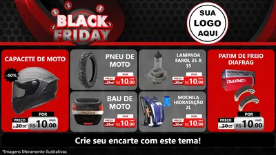 Modelo de TV para TV Horizontal com o tema Black Friday para Moto peças