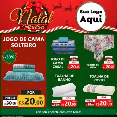 Modelo de Rede Social para Feed Facebook com o tema Natal Imperdível para Cama, Mesa e Banho