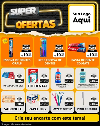 Modelo de Rede Social para Feed Instagram com o tema Super Ofertas para Higiene Pessoal
