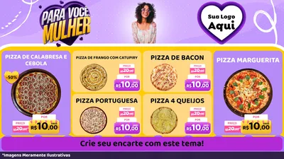 Modelo de TV para TV Horizontal com o tema Para Você, Mulher para Pizzaria