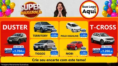 Modelo de TV para TV Horizontal com o tema Super Inauguração para Concessionaria de Carros