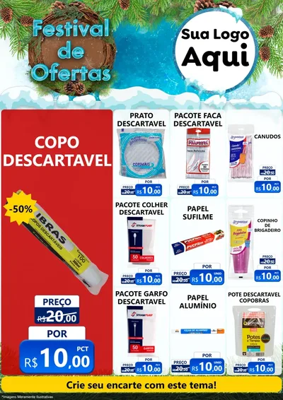 Modelo de Encarte para Encarte A4 Vertical com o tema Festival de Ofertas - Inverno para Embalagens