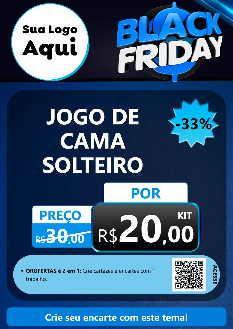 Modelo de Cartaz para Cartaz A4 Vertical com o tema Black Friday para Cama, Mesa e Banho