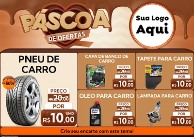 Modelo de Encarte para Encarte A4 Horizontal com o tema Páscoa de Ofertas para Auto peças