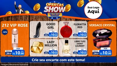 Modelo de TV para TV Horizontal com o tema Ofertas Show No Fim De Semana para Perfumes