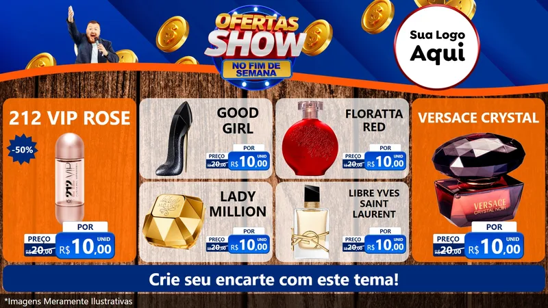 Modelo de TV para TV Horizontal com o tema Ofertas Show No Fim De Semana para Perfumes