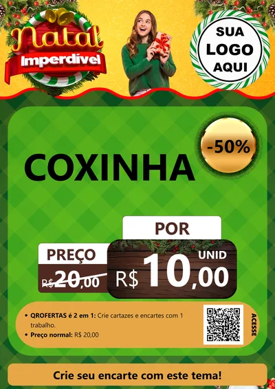 Modelo de Cartaz para Cartaz A4 Vertical com o tema Natal Imperdível para Salgadaria