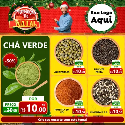 Modelo de Rede Social para Feed Facebook com o tema Promoção de Natal para Produtos Naturais