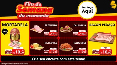 Modelo de TV para TV Horizontal com o tema Fim de Semana da Economia para Frios e Laticínios