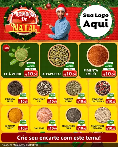 Modelo de Rede Social para Feed Instagram com o tema Promoção de Natal para Produtos Naturais