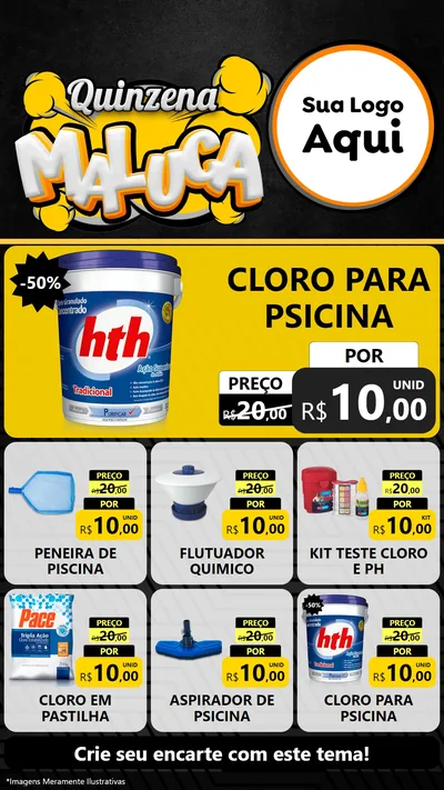Modelo de Rede Social para Stories com o tema Quinzena Maluca para Produtos para Piscina