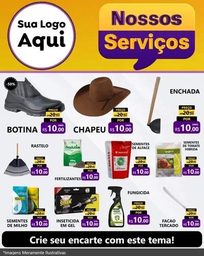 Modelo de Rede Social para Feed Instagram com o tema Nossos Serviços para Agropecuária