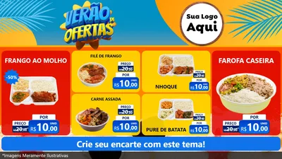 Modelo de TV para TV Horizontal com o tema Verão de Ofertas para Restaurante