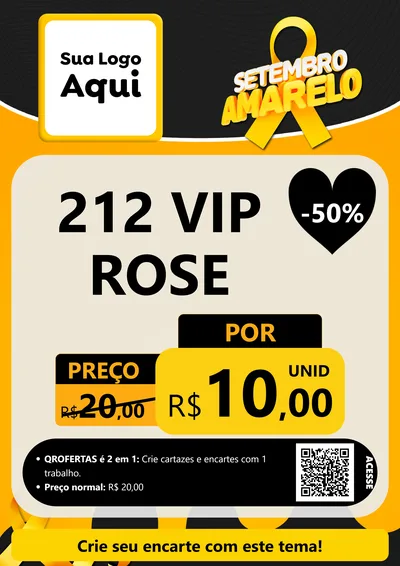 Modelo de Cartaz para Cartaz A4 Vertical com o tema Setembro Amarelo para Perfumes