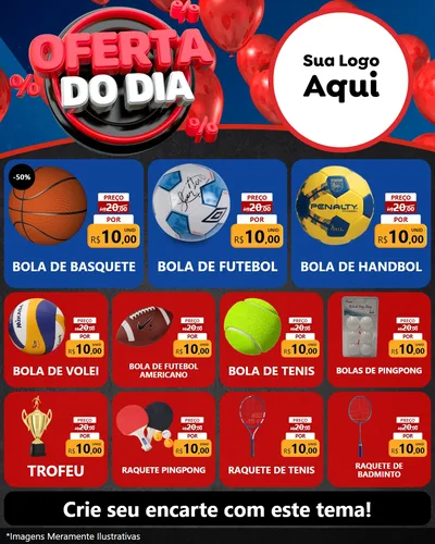 Modelo de Rede Social para Feed Instagram com o tema Oferta do Dia para Artigos Esportivos