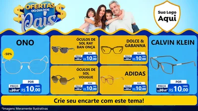 Modelo de TV para TV Horizontal com o tema Ofertas do Dia dos Pais para Óticas