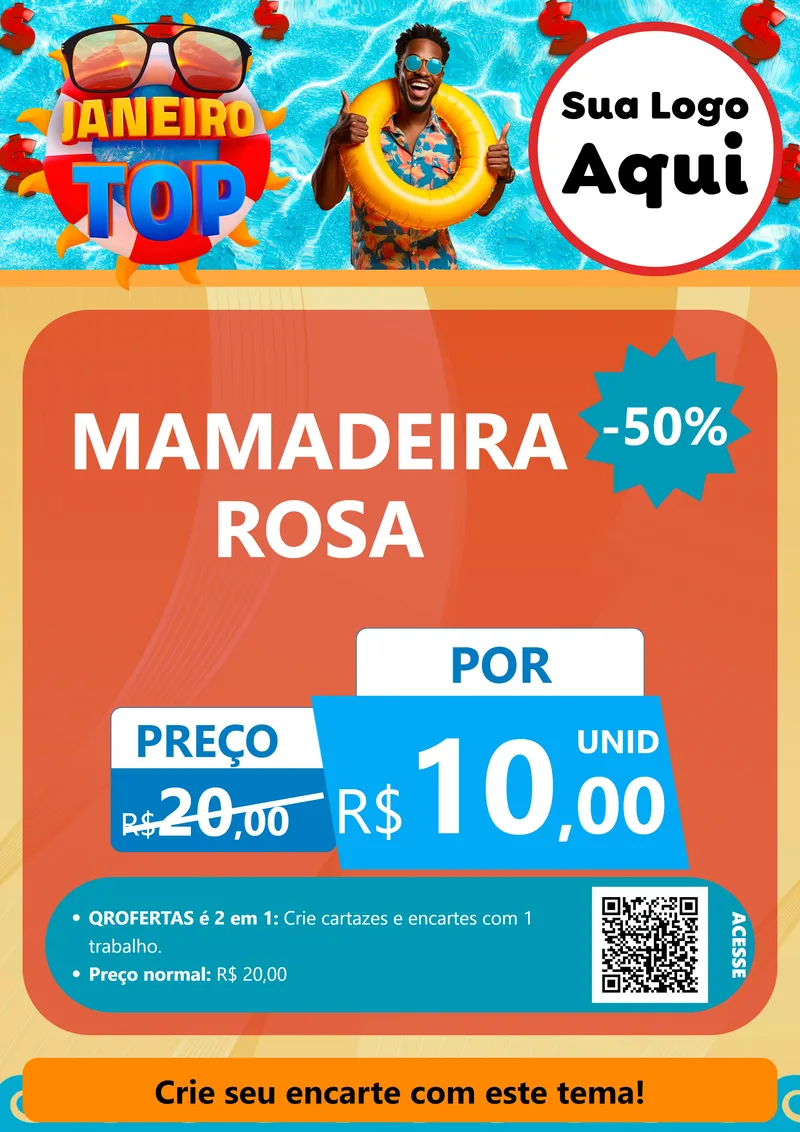 Modelo de Cartaz para Cartaz A4 Vertical com o tema Janeiro Top para Bebês