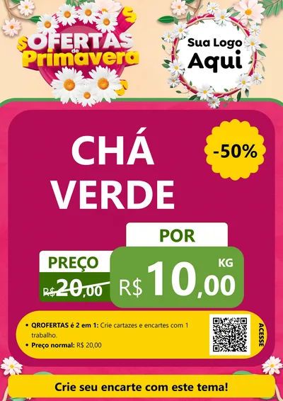 Modelo de Cartaz para Cartaz A4 Vertical com o tema Ofertas de Primavera para Produtos Naturais