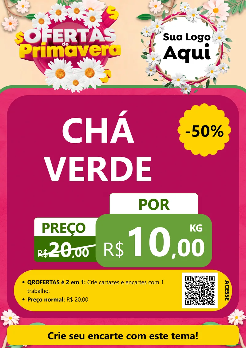 Modelo de Cartaz para Cartaz A4 Vertical com o tema Ofertas de Primavera para Produtos Naturais