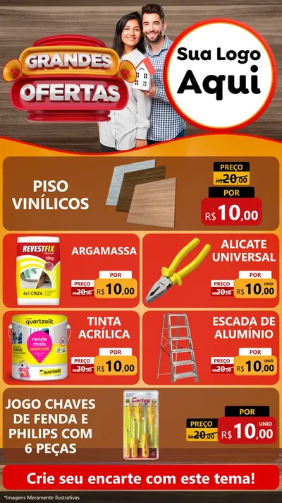 Modelo de TV para TV Vertical com o tema Grandes Ofertas para Material para Construção