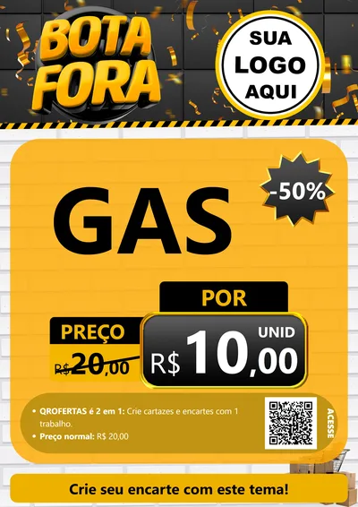 Modelo de Cartaz para Cartaz A4 Vertical com o tema Bota Fora para Água e gás