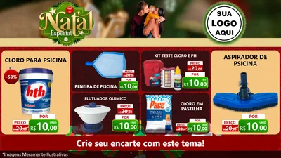 Modelo de TV para TV Horizontal com o tema Natal Especial para Produtos para Piscina
