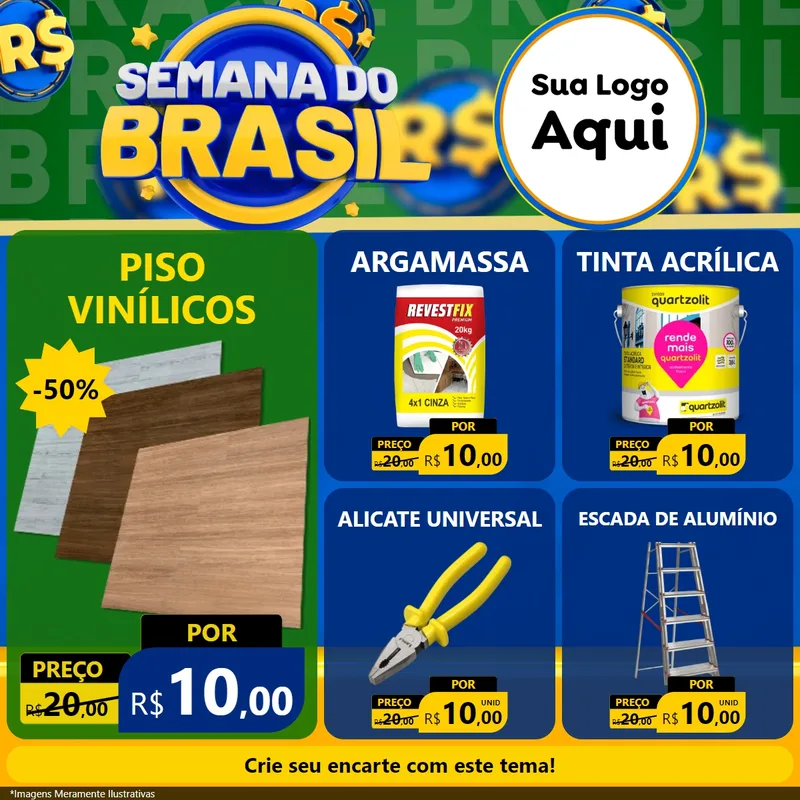 Modelo de Rede Social para Feed Facebook com o tema Semana Do Brasil para Material para Construção