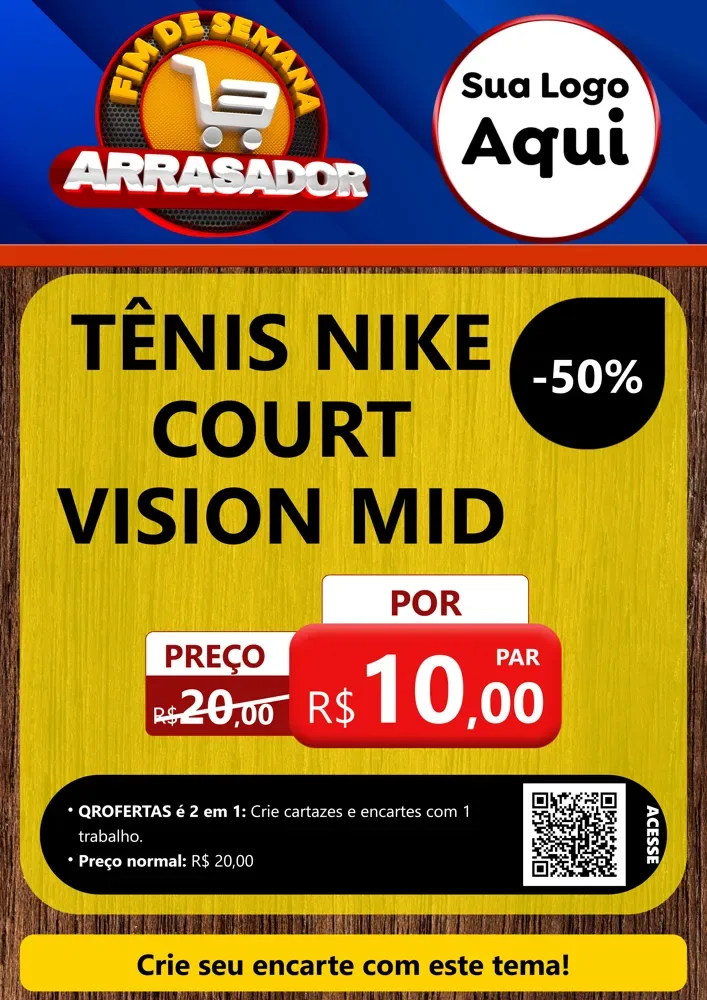 Modelo de Cartaz para Cartaz A4 Vertical com o tema Fim De Semana Arrasador para Calçados