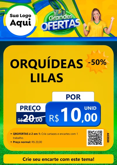 Modelo de Cartaz para Cartaz A4 Vertical com o tema Grandes Ofertas para Floricultura e jardim