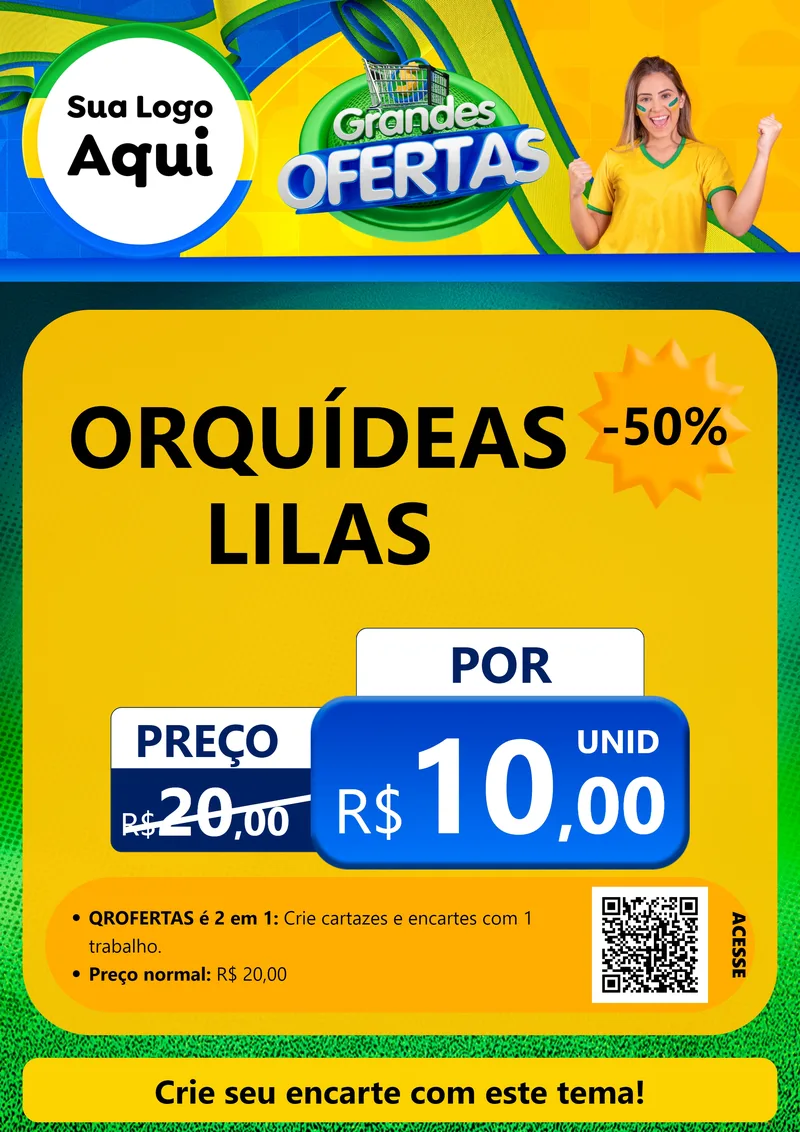 Modelo de Cartaz para Cartaz A4 Vertical com o tema Grandes Ofertas para Floricultura e jardim