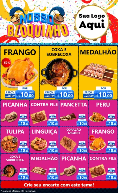 Modelo de Encarte para Encarte Grande com o tema Nosso Bloquinho para Assados