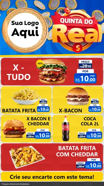 Modelo de TV para TV Vertical com o tema Quinta do Real para Hamburgueria