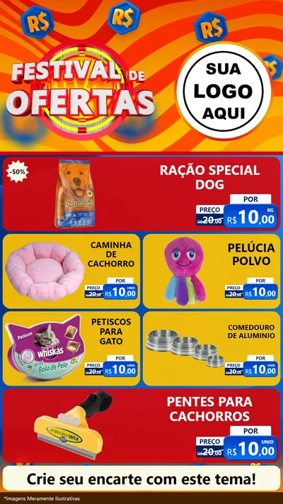 Modelo de TV para TV Vertical com o tema Festival de Ofertas para Pet Shop