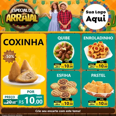 Modelo de Rede Social para Feed Facebook com o tema Especial De Arraial para Salgadaria